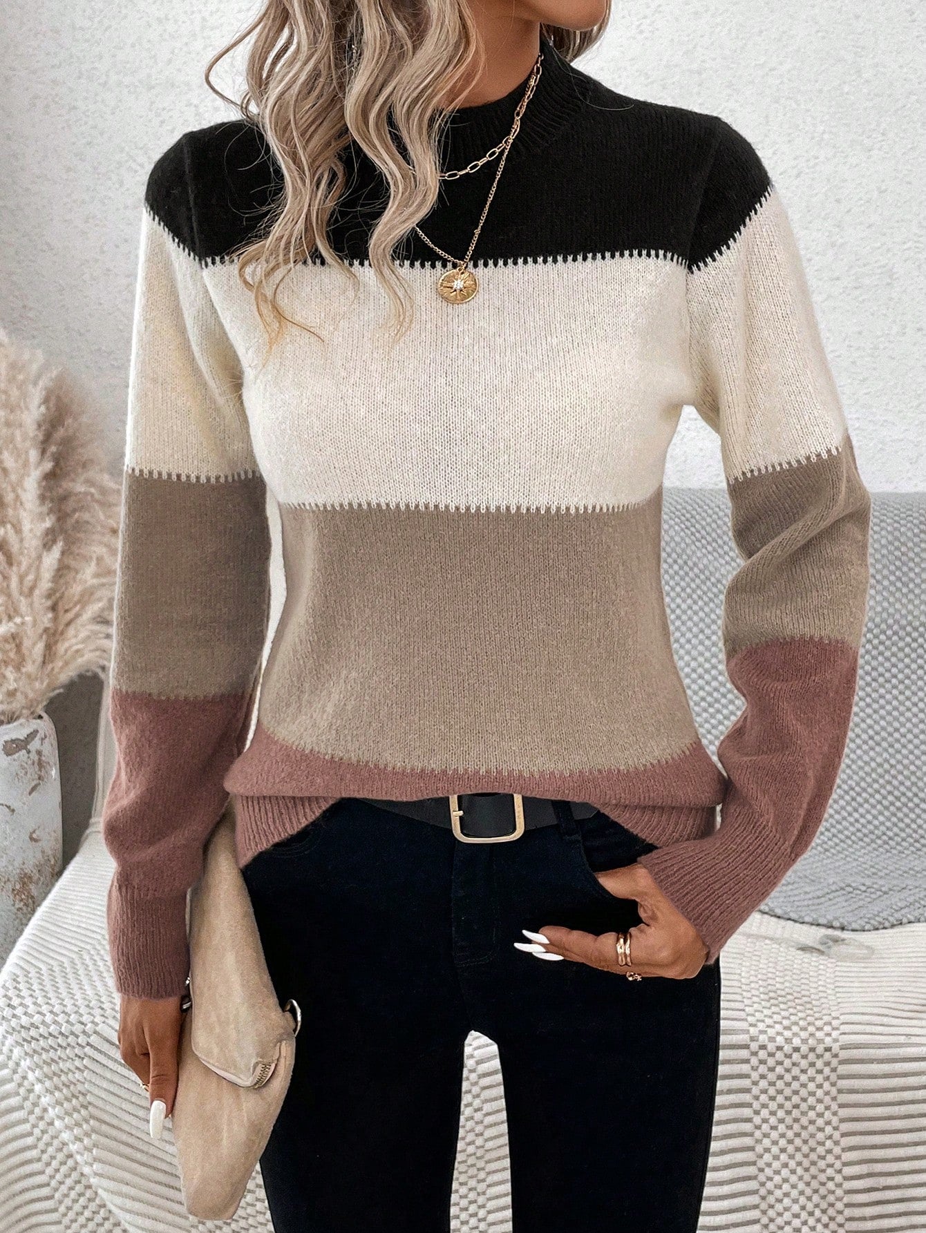 Cozy Casual Color Sweater - Perfect for Winter & Fall