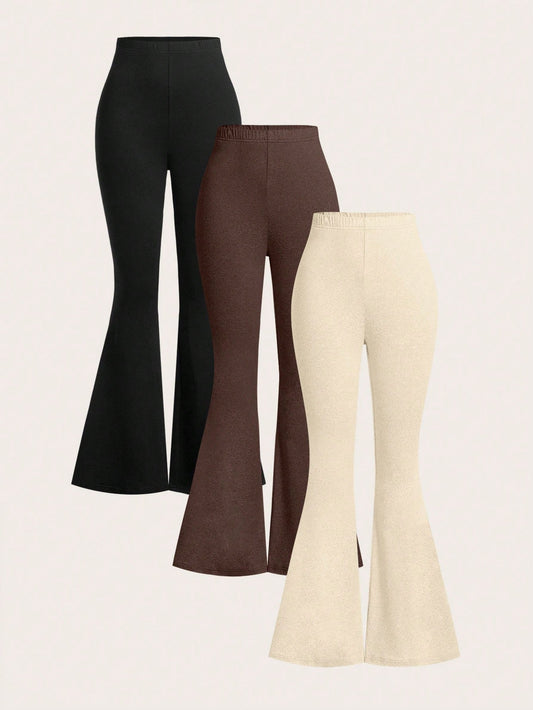 Cozy Chic: 3-Piece High-Waist Bodycon Flared Pants Set for Autumn & Winter