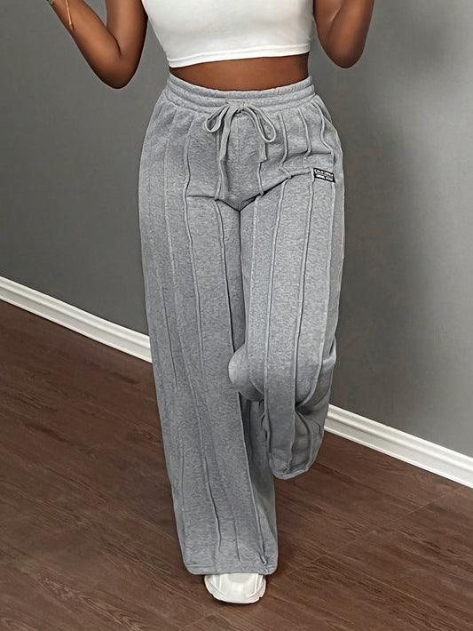 Trendy Tween Girls' Casual Wide Leg Knit Jogger Pants