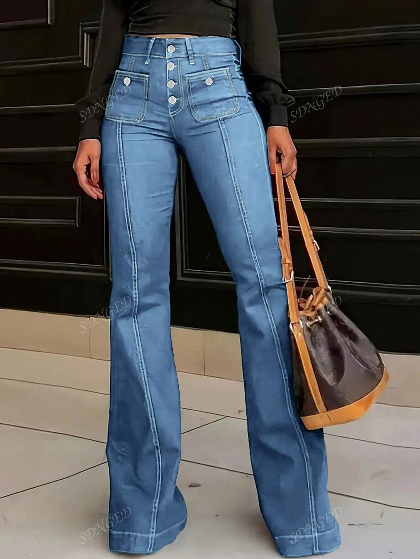 2024 Chic American Style Elastic Flared Jeans