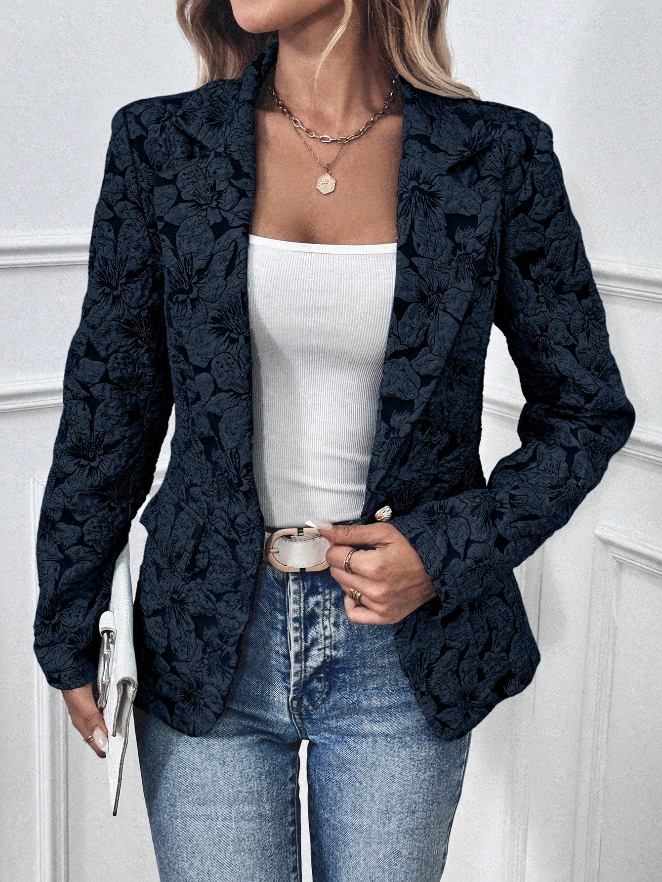 Chic & Versatile Women's Stand Collar Blazer Jacket for Everyday Casual Elegance